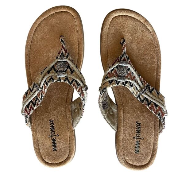 Minnetonka Silverthorne 360 Southwest Flip Flop Sandals Women’s Size 9  5909288 - Picture 2 of 5